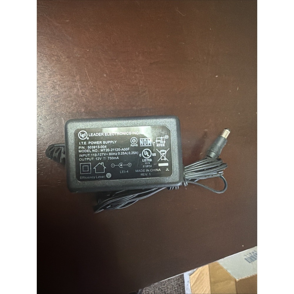 Leader Electronics MT20-21120-A00F AC Power Supply 12V DC 750mA Tested